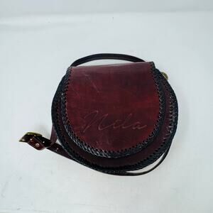 Nila Handcrafted Leather Crossbody Bag Brown Boho Western Tooled Purse